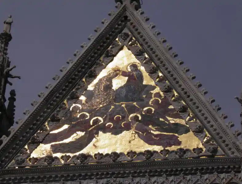 Coronation of the Virgin mosaic on top of Siena Cathedral